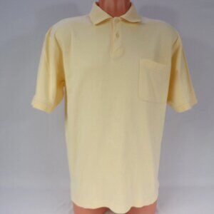 IZOD Polo Shirt Mens Medium Light Yellow Short Sleeve